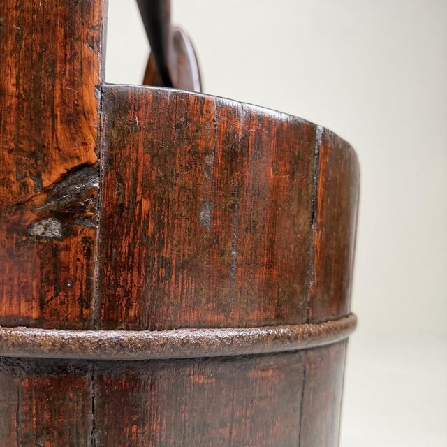 Large Traditional Japanese Bucket with Handle Teoke, 1900s For Sale - Image 6 of 15