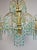 Glass Vintage Turquoise Crystal Chandelier Lighting 1980s For Sale - Image 7 of 13