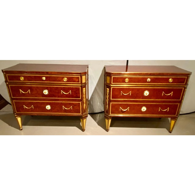 Late 19th Century Baltic Chests or Commodes Tortoise Shell Finish - Set of 2 For Sale - Image 10 of 13