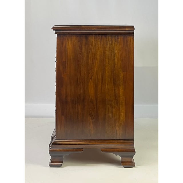 Wood Vintage Chippendale Style Block-Front Solid Cherry Bachelor's Chest by Harden For Sale - Image 7 of 18