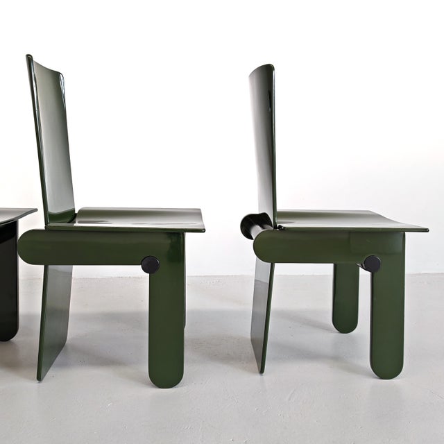 Vintage English Green Lacquered Chairs by Carlo Scarpa for Gavina, 1970s, Set of 4 For Sale - Image 17 of 18