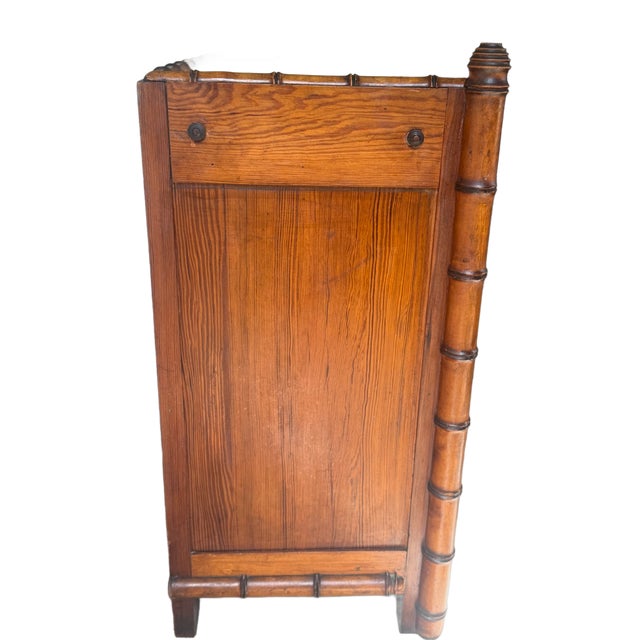 Late 19th Century French Faux Bamboo Marble Top Chest of Drawers For Sale - Image 11 of 17
