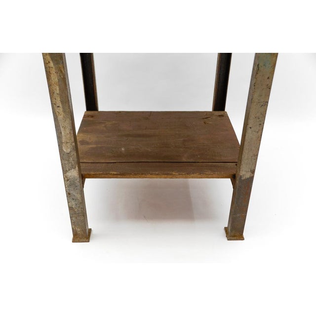 Art Deco Industrial Steel and Wood Work Table, 1940s For Sale - Image 10 of 15