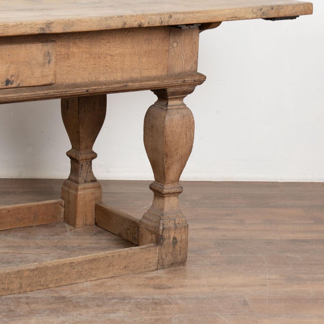 Late 18th Century Danish Baroque Oak Refectory Library Table Console For Sale - Image 12 of 17