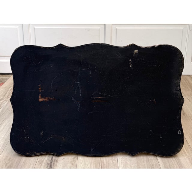 Vintage Italian Chinoiserie Tole Tray Coffee Table With Faux Bamboo Base For Sale - Image 13 of 15