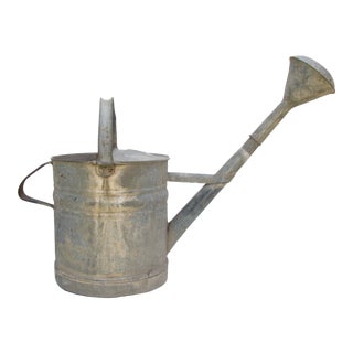 Large Vintage French Zinc Watering Can For Sale