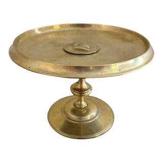 19th-Century Italian Grand Tour Brass Tazza With Classical Portrait Medallion For Sale
