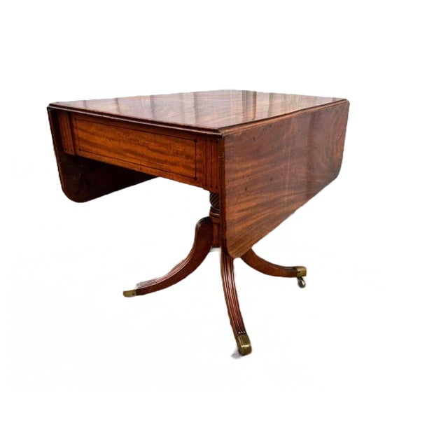 Antique Regency Ebony Inlaid Mahogany Drop-Leaf Pembroke Table Possibly Late 18th Century For Sale - Image 12 of 12