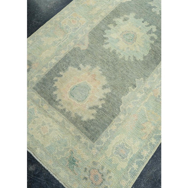 Black Turkish Oushak Rug 3'1"x 6'7" #19006 For Sale - Image 8 of 8