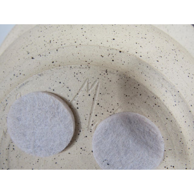 Blue Signed Mary White Kentucky Studio Pottery Bowl, Blue-Green Glazed Artisan Ceramic For Sale - Image 8 of 8