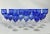 Striking set of Mid 20th Century Bohemian Czech cobalt blue cut-to-clear crystal stem glasses. Hand cut floral-foliate...