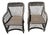 Pair of Bar Harbor Wicker Arm Chairs in Original Surface For Sale