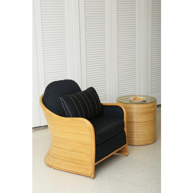 Black Late 20th Century Pencil Reed Lounge Chair For Sale - Image 8 of 8