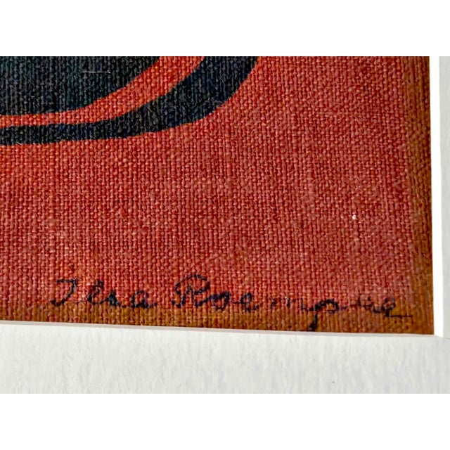 Vintage Scandinavian Ilse Roempke "Vänner" Printed Textile, Signed and Framed For Sale - Image 12 of 16