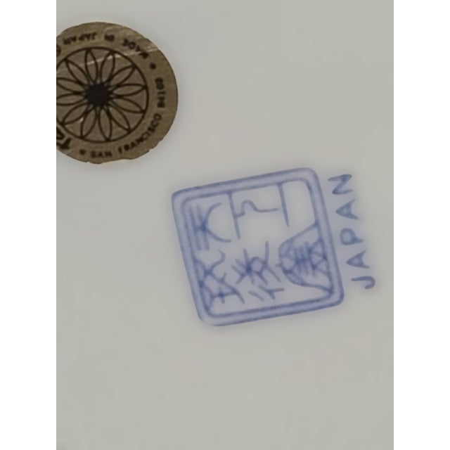 Vintage Japanese Blue & White Plate Marked For Sale - Image 6 of 9