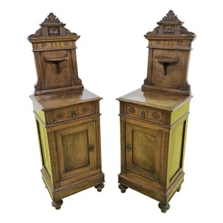 Antique Wooden Nightstands, Set of 2 For Sale