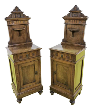 Antique Wooden Nightstands, Set of 2