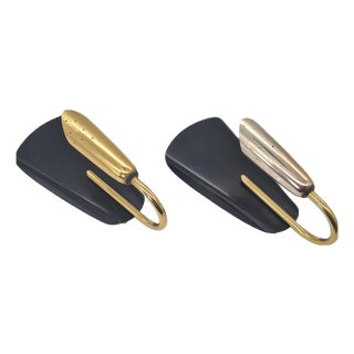 Modernist Wall Sconces in Brass and Aluminum, Europe, 1970s, Set of 2 For Sale