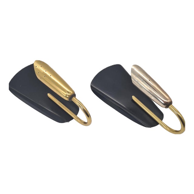 Modernist Wall Sconces in Brass and Aluminum, Europe, 1970s, Set of 2 For Sale