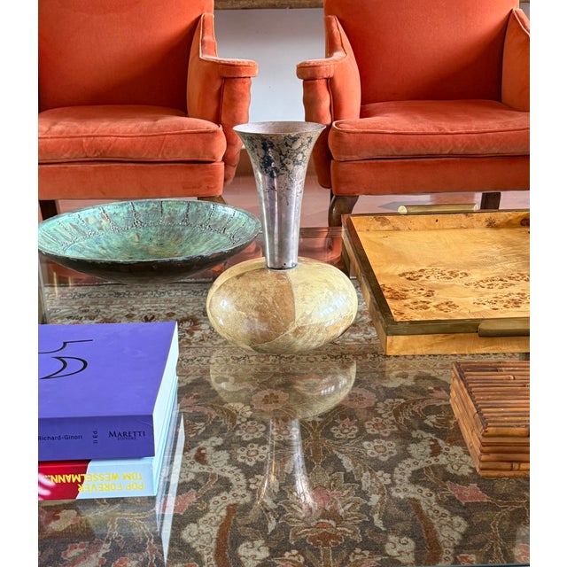 Mid-Century Cream Parchment Vase, Aldo Tura Italy 1950s For Sale - Image 6 of 12