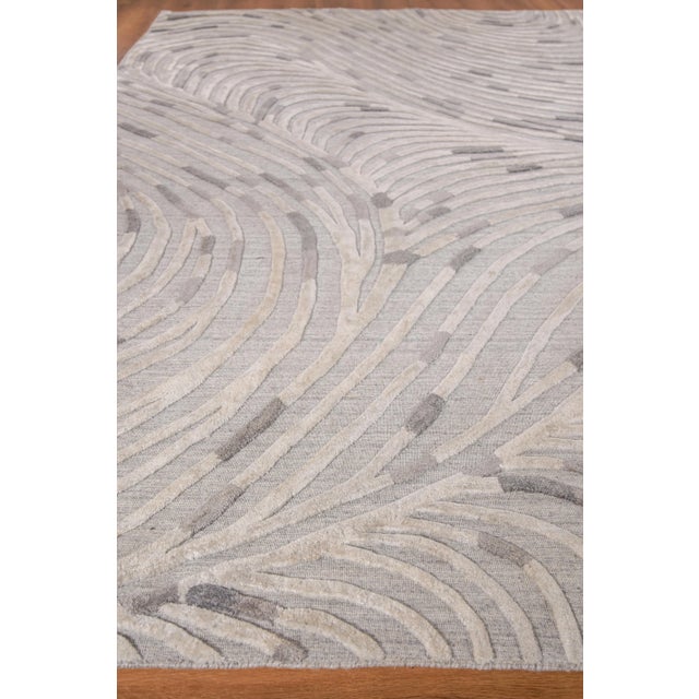 Transitional Exquisite Rugs Overture Handmade New Zealand Wool & Bamboo Silk Gray Rug-9'X12' For Sale - Image 3 of 7