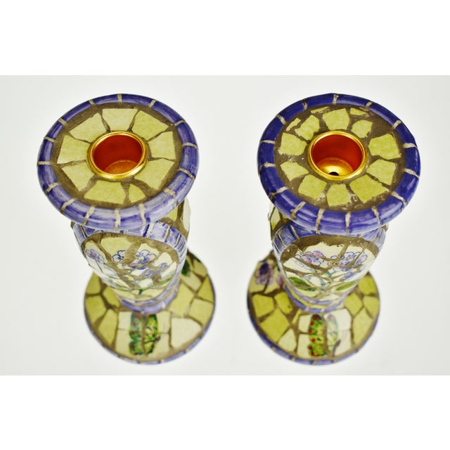 Vintage Mosaic Tile Candle Holders a Pair Chairish