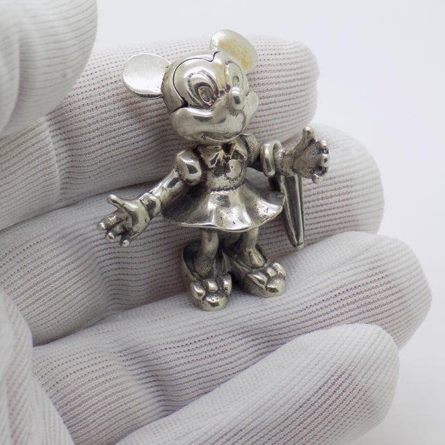 Vintage Minnie character miniature figurine, handmade in Arezzo, Italy between the 1970s and 1980s in genuine Italian...