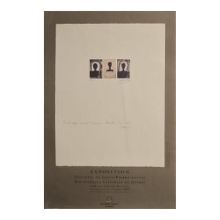 2000 Vintage Quebec Exhibition Poster, Estampes De Louis-Pierre Bougie at the Bibliothèque Nationale Du Québec For Sale