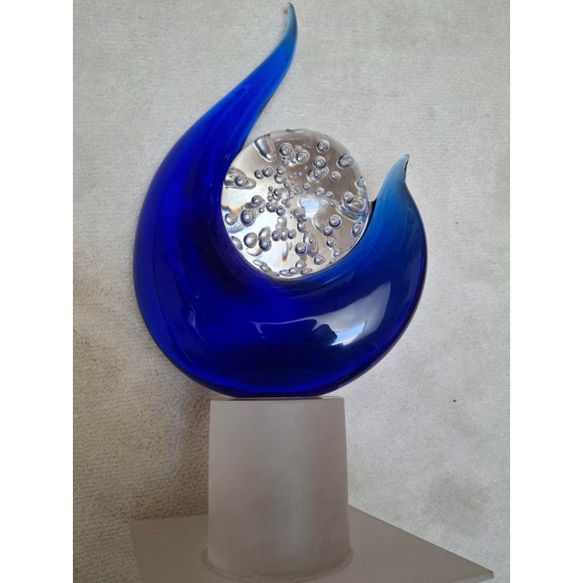 This vintage Murano hand-blown glass sculpture is made by renowned glass master Elio Raffaeli, recognized for elegant...