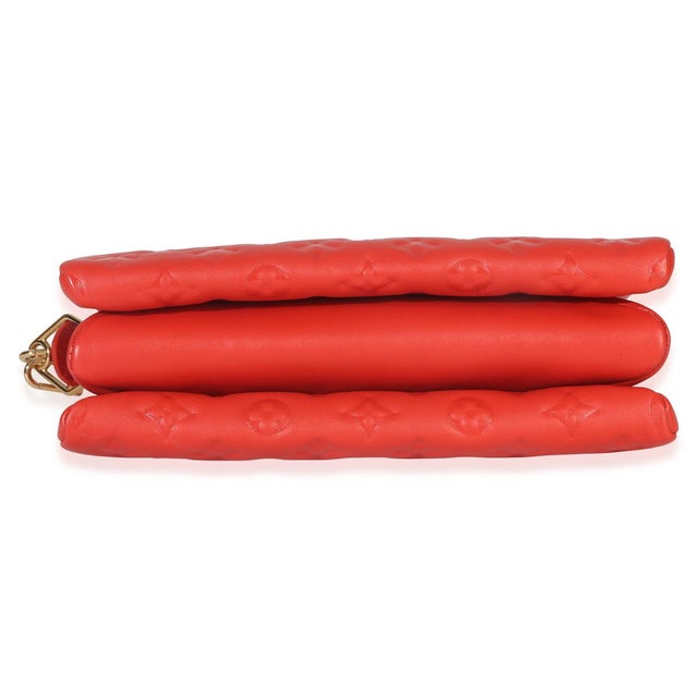 2020s Red Monogram Embossed Lambskin Coussin PM For Sale - Image 5 of 9