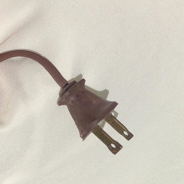 1930s Pink Art Deco Ceramic Table Lamps With Pleated Cream Shade a Pair For Sale - Image 4 of 7