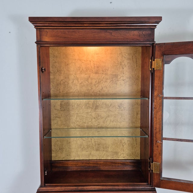 Late 20th Century Petite Ladies Mahogany Secretary Writing Desk Curio Display Cabinet For Sale In Washington DC - Image 6 of 11
