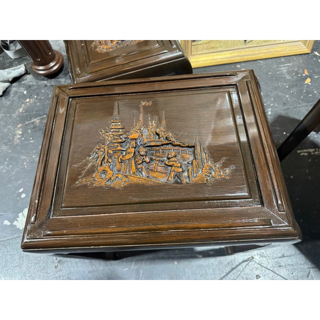 Late 20th Century Late 20th Century Chinese Nesting Table For Sale - Image 5 of 10