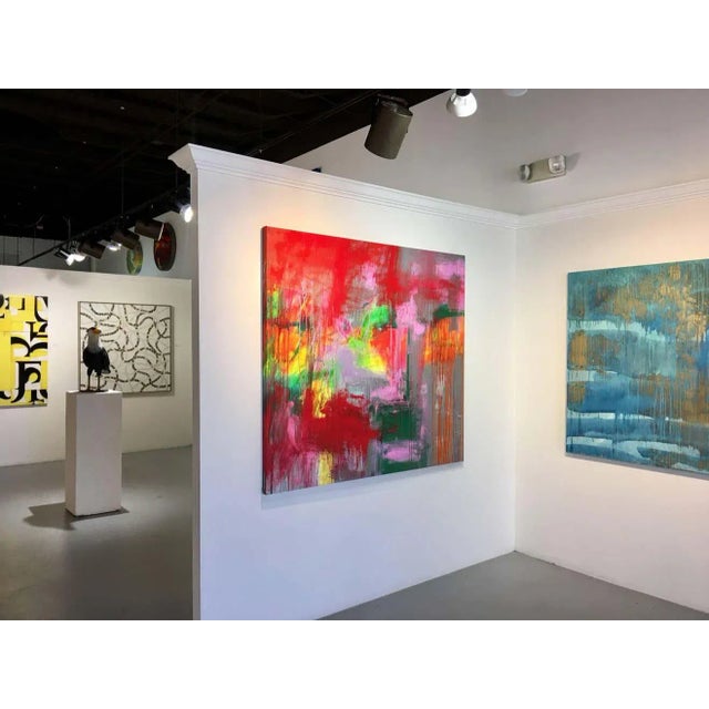 Abstract Mirtha Moreno Large Oil on Canvas Painting Titled: “Obscura” 2017 For Sale - Image 3 of 7