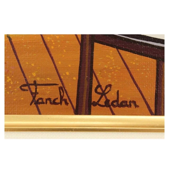 Fanch (Francois Ledan), Whimsical Naive Mediterranean Seaside Interior Folk Art Oil Painting Fanch Ledan, 2002 For Sale - Image 12 of 18