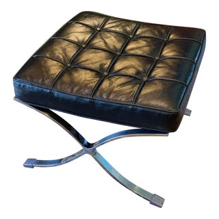1970s Leather Barcelona Style Ottoman For Sale