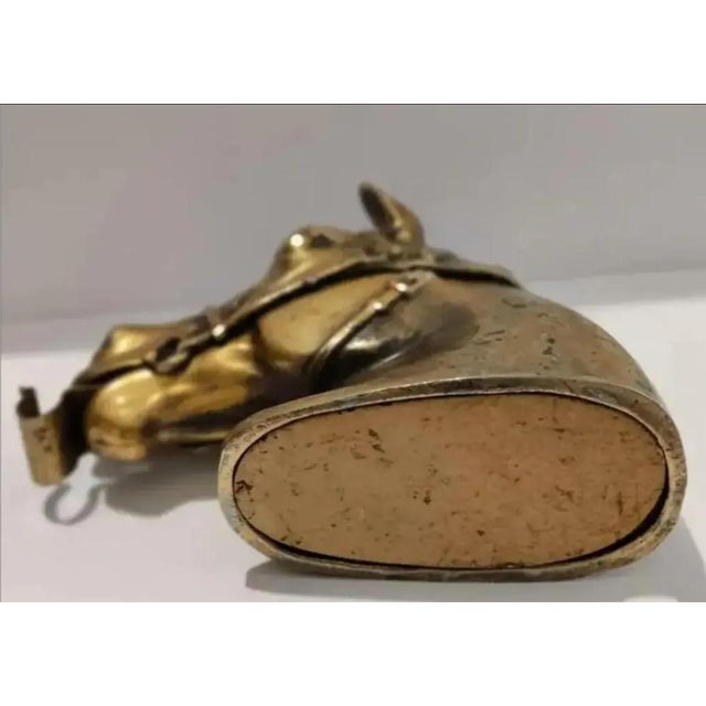 1960s Ted Arnold Ltd. Brass Tone Metal Horse Head Tape Dispenser For Sale - Image 9 of 10