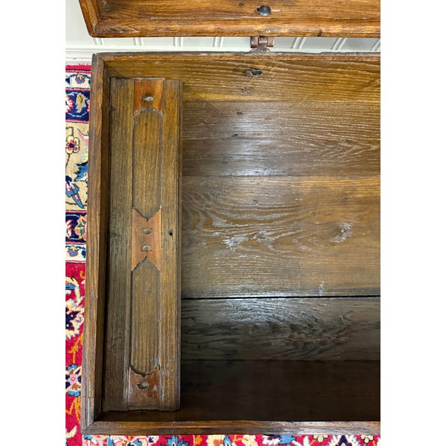 Brown Antique Danish Dome Top Trunk Chest Blanket Box Storage Coffer Oak Mid 19th C For Sale - Image 8 of 18