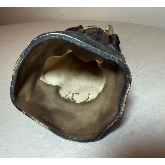 Handmade Antique German Painted Terracotta Pottery Monk Friar Sculpture Statue For Sale - Image 9 of 10