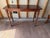 Vintage French Country Style Narrow Top Console Table/ Hall Table A thin rectangular moulded top with four turned legs...