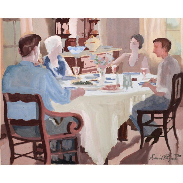 American Family Dinner Time 1932 American Classic Interior Design by David Mode Payne For Sale - Image 3 of 6