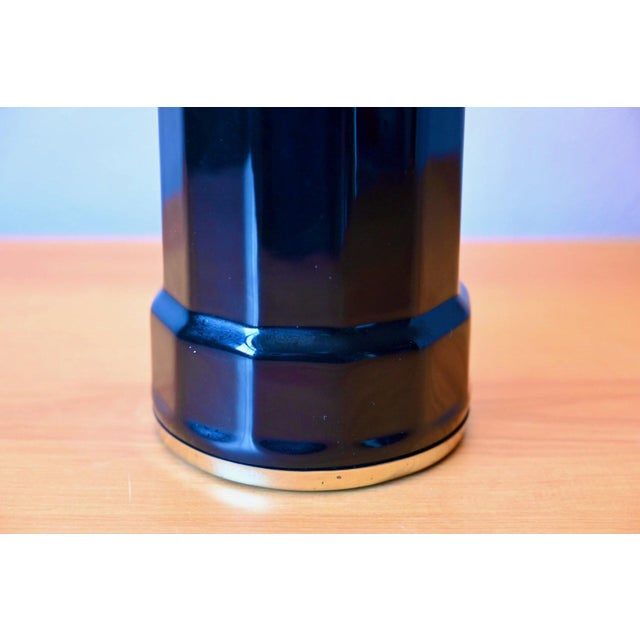 Scandinavian Lamp in Black Porcelain and Brass in the style of Sohølm, 1960s For Sale - Image 11 of 14