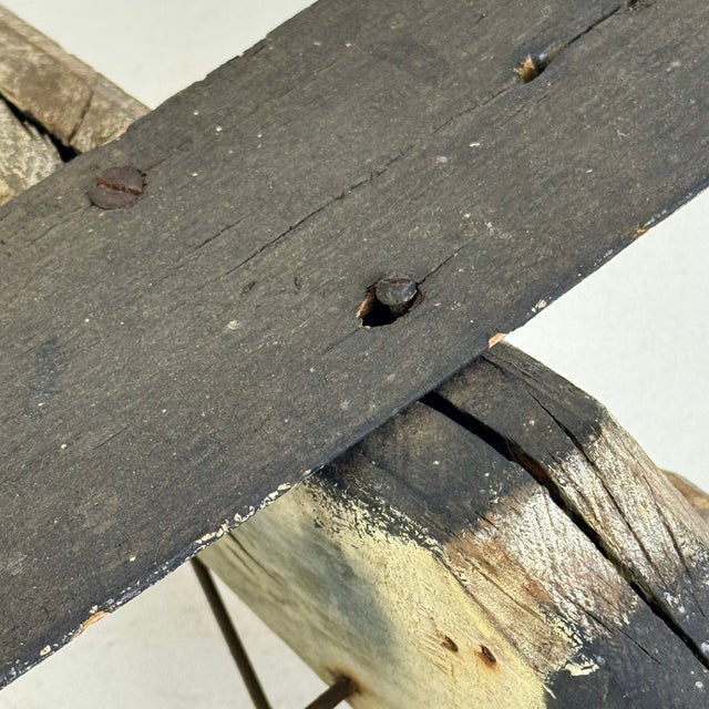 Vintage Primitive Folk Art Handmade Wooden Propeller Airplane, Home Accent Decor For Sale - Image 12 of 13