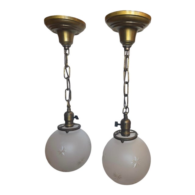 Vintage Starburst Globe Light Pendants For Sale