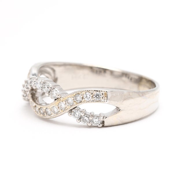 0.35ctw Infinity Band Ring, 14k White Gold, Ring Size 7.5 For Sale - Image 4 of 6