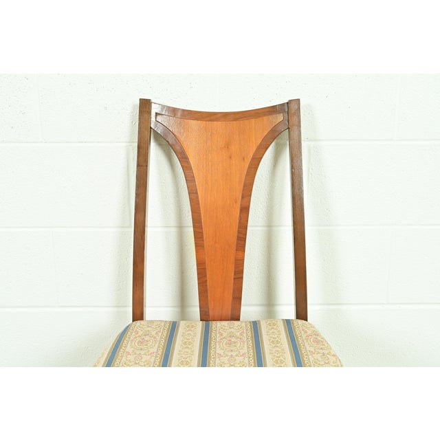 Broyhill Brasilia Mid-Century Modern Sculpted Walnut Dining Chairs, Set of Four For Sale In South Bend - Image 6 of 12
