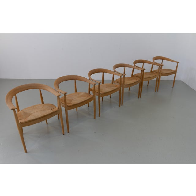 Danish Modern Oak and Paper Cord Chairs by Falsig, 1970s, Set of 6 For Sale - Image 15 of 18