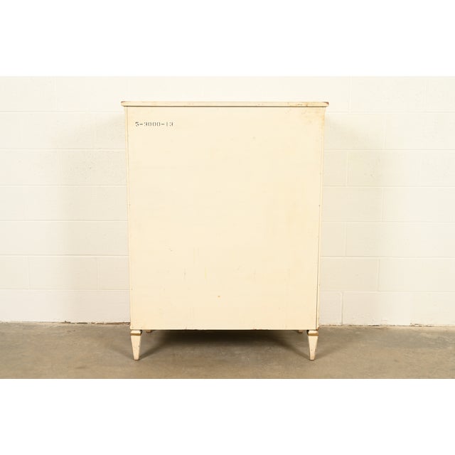 Henredon French Regency Louis XVI Cream Lacquered Highboy Dresser, Circa 1960s For Sale - Image 16 of 17