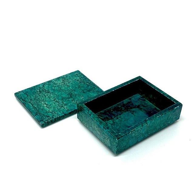 Mid-Century Malachite Stone Trinket or Jewelry Box For Sale In Miami - Image 6 of 12