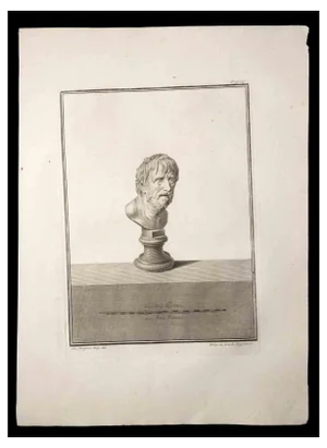 Giovanni Morghen, Ancient Roman Bust, Original Etching, 18th Century